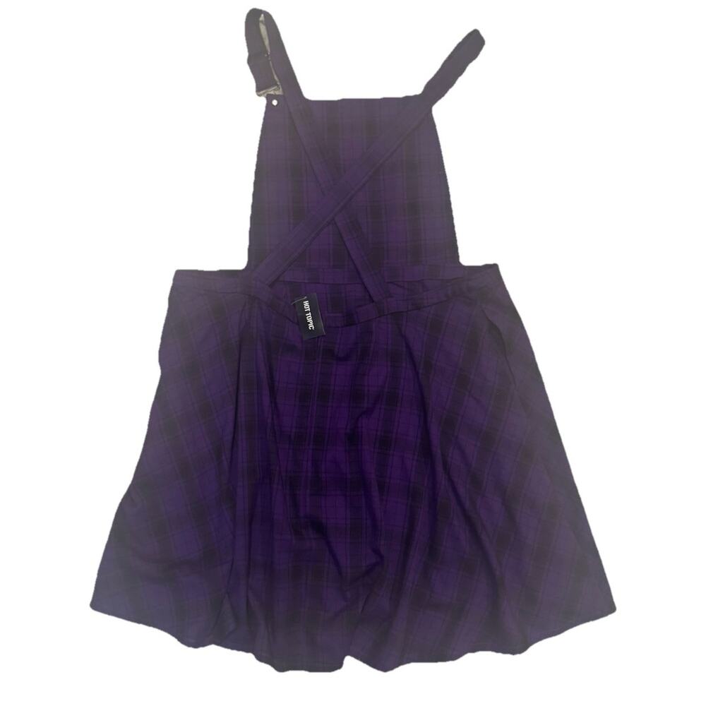 Hot Topic Purple Black Plaid Suspender Skater Dress Women’s Plus Size 4 - Picture 3 of 6